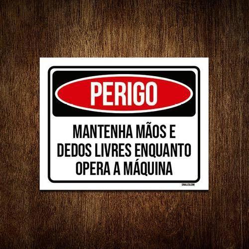 Imagem de Kit 5 Placas Perigo Mantenha Mãos Livres