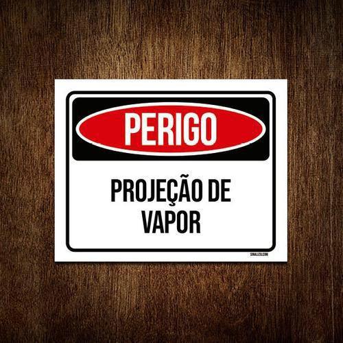 Imagem de Kit 5 Placas Perigo Projeção De Vapor