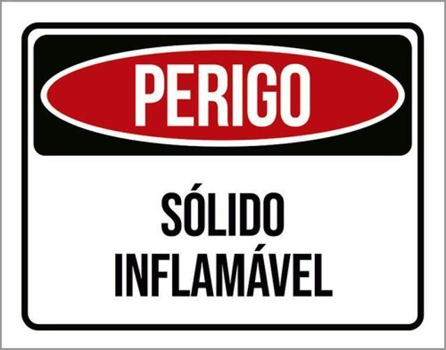 Imagem de Kit 5 Placas Perigo Sólido Inflamável 36X46