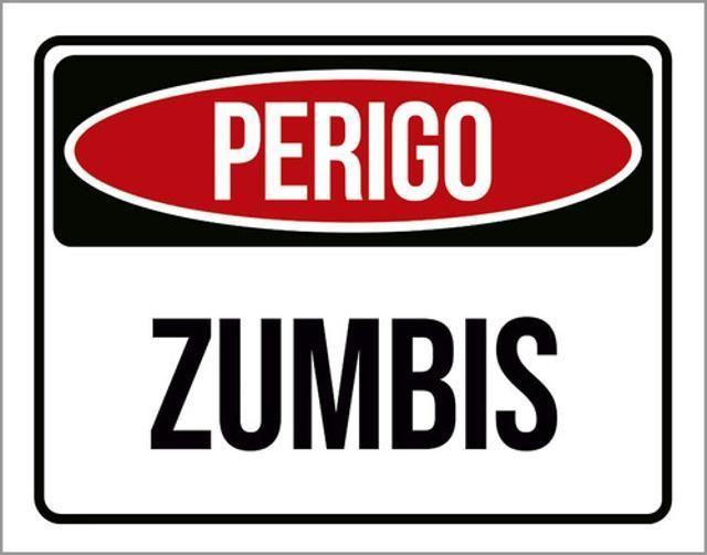 Imagem de Kit 5 Placas Perigo Zumbis 36X46