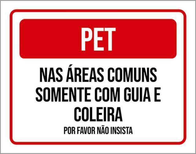 Imagem de Kit 5 Placas Pet Áreas Comuns Guia Coleira 36X46