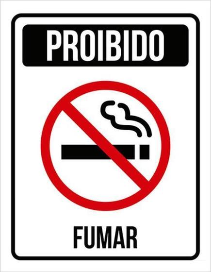 Imagem de Kit 5 Placas Proibido Fumar 36X46