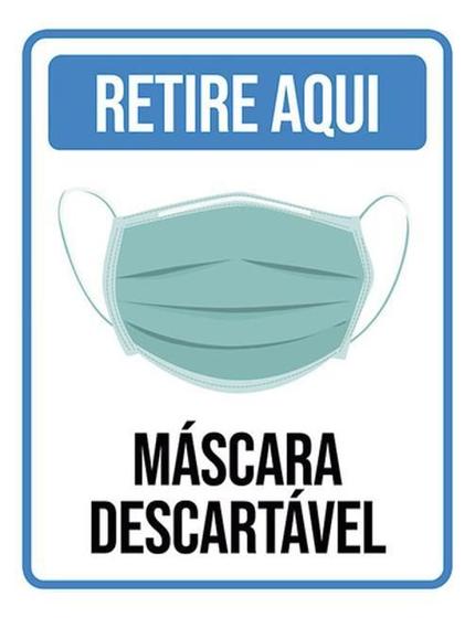 Imagem de Kit 5 Placas Retire Aqui Máscara Descartável 36X46