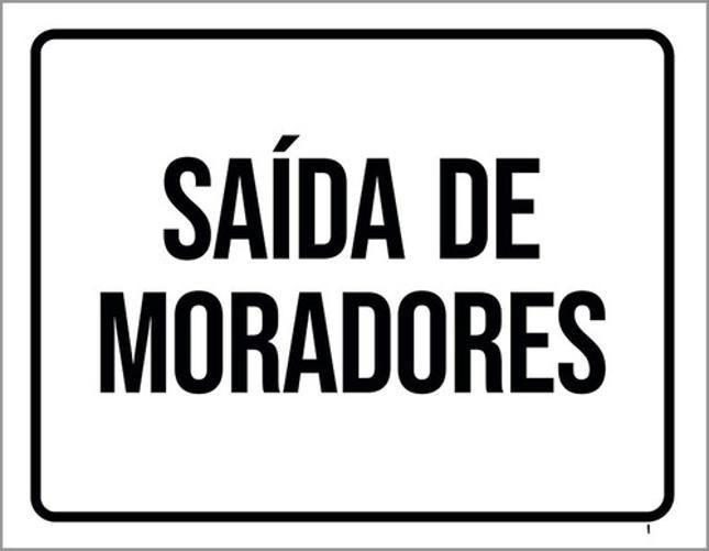 Imagem de Kit 5 Placas Saída Moradores Setor 36X46