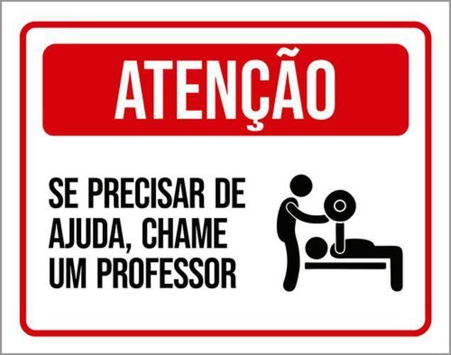 Imagem de Kit 5 Placas Se Precisar De Ajuda Chame Professor Academia