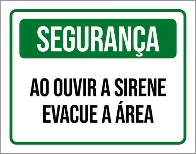 Imagem de Kit 5 Placas Segurança Ao Ouvir Sirene Evacue 36X46