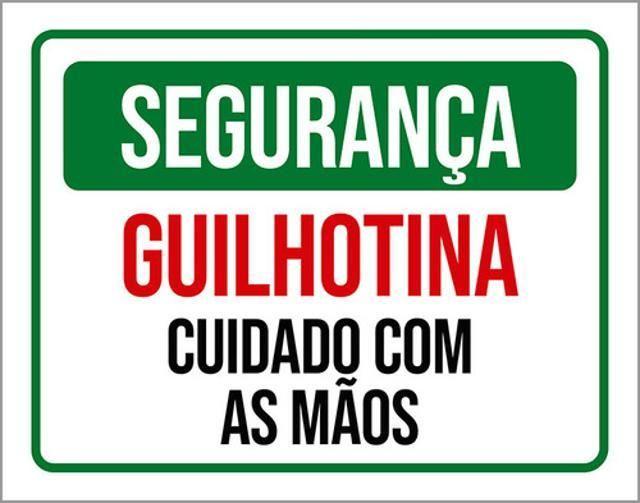 Imagem de Kit 5 Placas Segurança Guilhotina Cuidado Com As Mãos 36X46