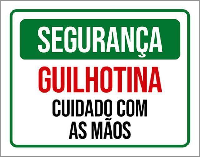 Imagem de Kit 5 Placas Segurança Guilhotina Cuidado Com As Mãos