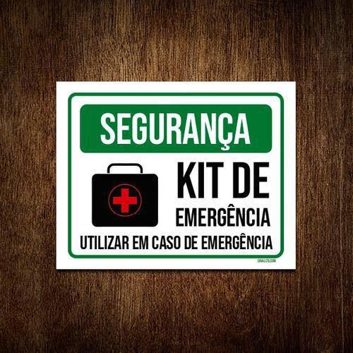 Imagem de Kit 5 Placas Segurança Kit De Emergência Use Em Caso