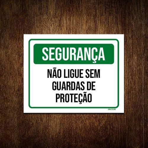 Imagem de Kit 5 Placas Segurança Não Ligue Sem Guardas Proteção