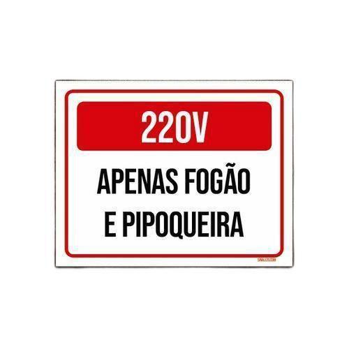 Imagem de Kit 5 Placas Sinalização 220X Apenas Fogão Pipoqueira