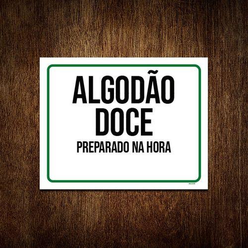 Imagem de Kit 5 Placas Sinalização - Algodão Doce Preparado Hora