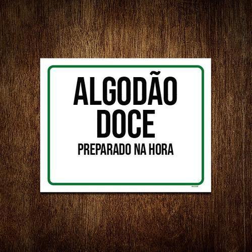 Imagem de Kit 5 Placas Sinalização - Algodão Doce Preparado Hora