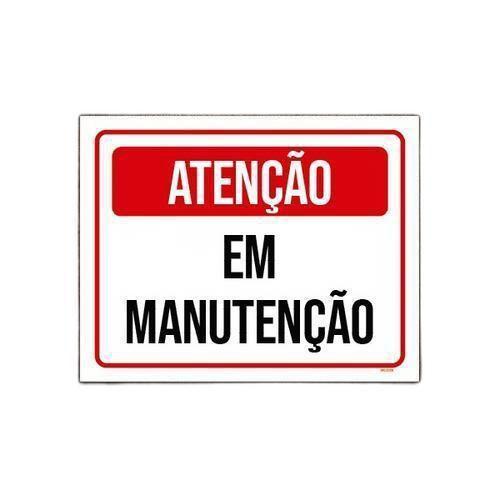 Imagem de Kit 5 Placas Sinalização Atenção Em Manutenção