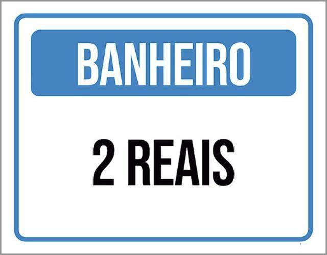 Imagem de Kit 5 Placas Sinalização - Banheiro 2 Reais