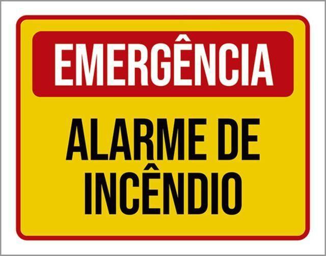 Imagem de Kit 5 Placas Sinalização - Emergência Alarme De Incêndio