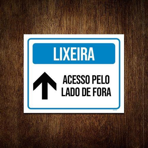 Imagem de Kit 5 Placas Sinalização - Lixeira Acesso Pelo Lado De Fora