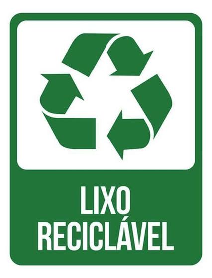 Imagem de Kit 5 Placas Sinalização - Lixo Reciclável Verde