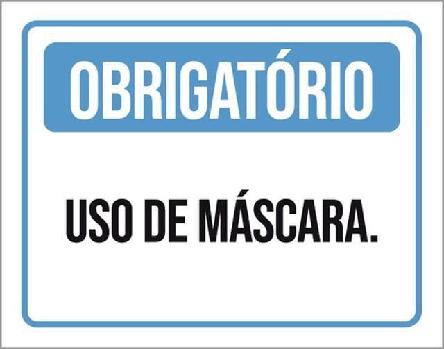 Imagem de Kit 5 Placas Sinalização - Obrigatório Uso De Máscara