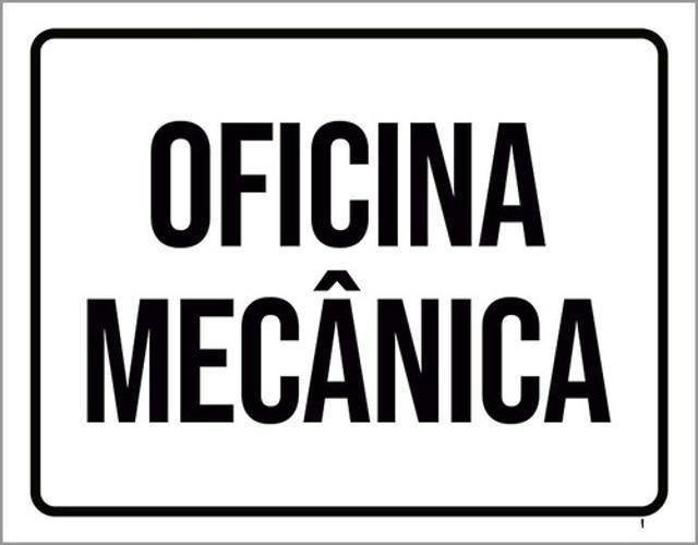 Imagem de Kit 5 Placas Sinalização - Oficina Mecânica Preta