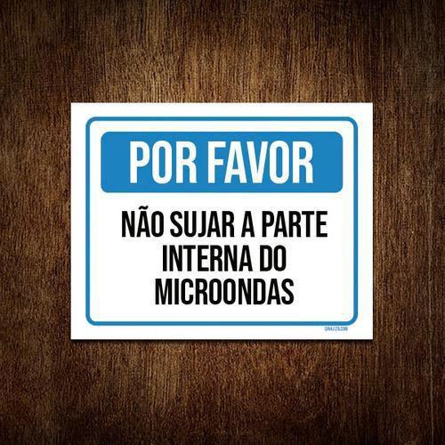 Imagem de Kit 5 Placas Sinalização - Por Favor Não Sujar Microondas