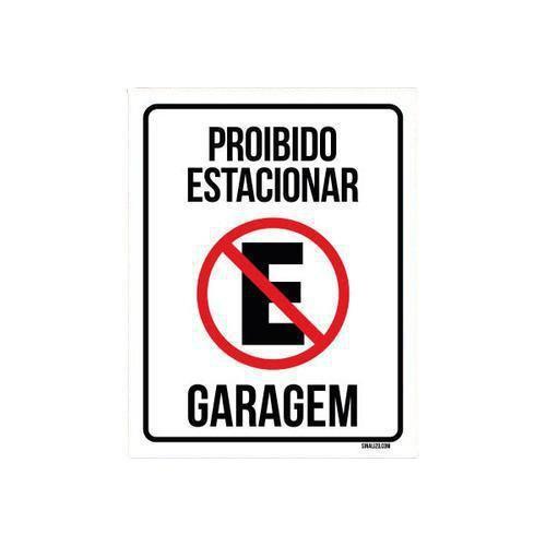 Imagem de Kit 5 Placas Sinalização Proibido Estacionar Garagem