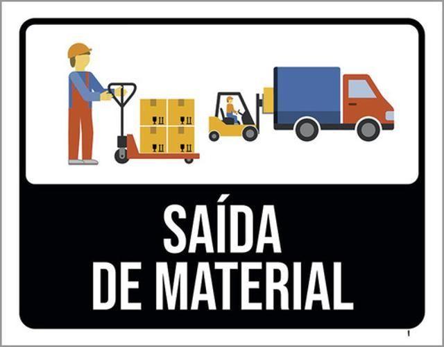 Imagem de Kit 5 Placas Sinalização - Saída De Material Desenho