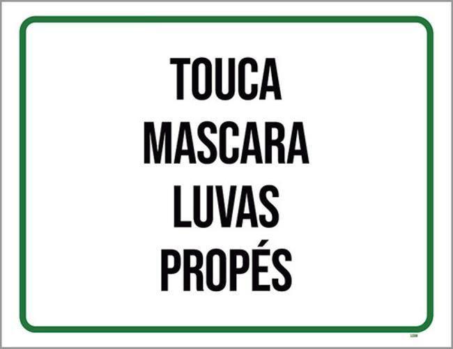 Imagem de Kit 5 Placas Sinalização - Touca Máscara Luvas Propés