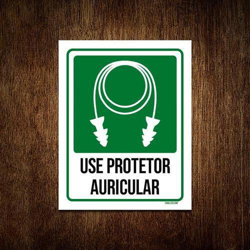 Imagem de Kit 5 Placas Sinalização Use Protetor Auricular