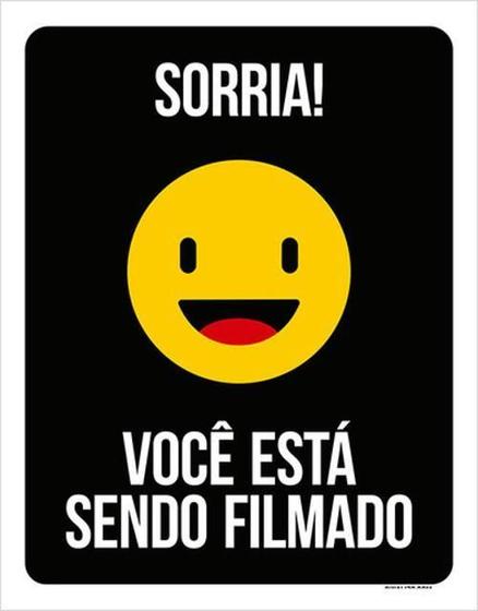 Imagem de Kit 5 Placas Sorria Você Está Sendo Filmado 36X46