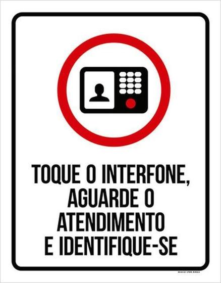 Imagem de Kit 5 Placas Toque Interfone Aguarde Atendimento 36X46