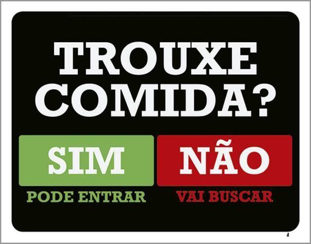 Imagem de Kit 5 Placas Trouxe Comida Pode Entrar Buscar 36X46