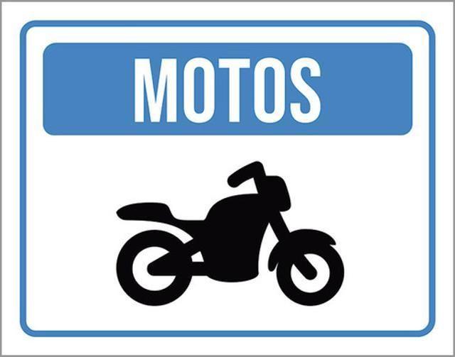 Imagem de Kit 5 Placas Vaga Motos Azul Ícone 36X46