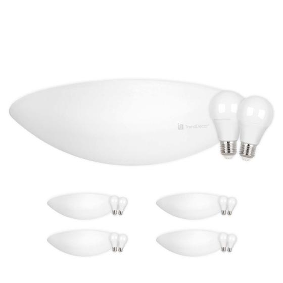 Imagem de Kit 5 Plafon Luminária de Teto Taschibra Solari Redondo 2x E27 com Lâmpadas