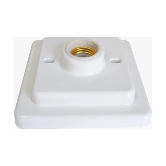 Imagem de Kit 5 Plafon Quadrado Bocal Porcelana E-27 Branco - OPL