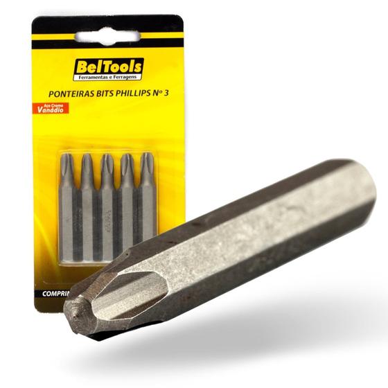 Imagem de Kit 5 Ponta Bit Phillips CV 50mm x 5/16 x N4 Beltools