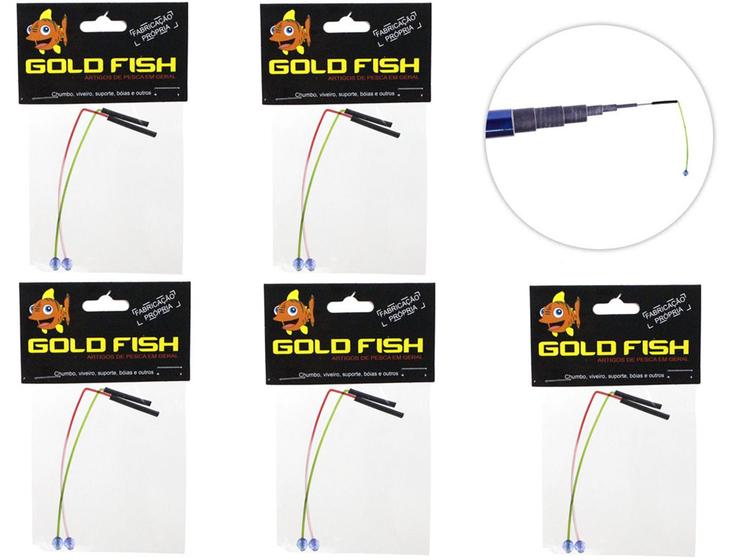 Imagem de Kit 5 Ponteira Inteligente De Pesca Vara de Mão Gold Fish - 10 Peças
