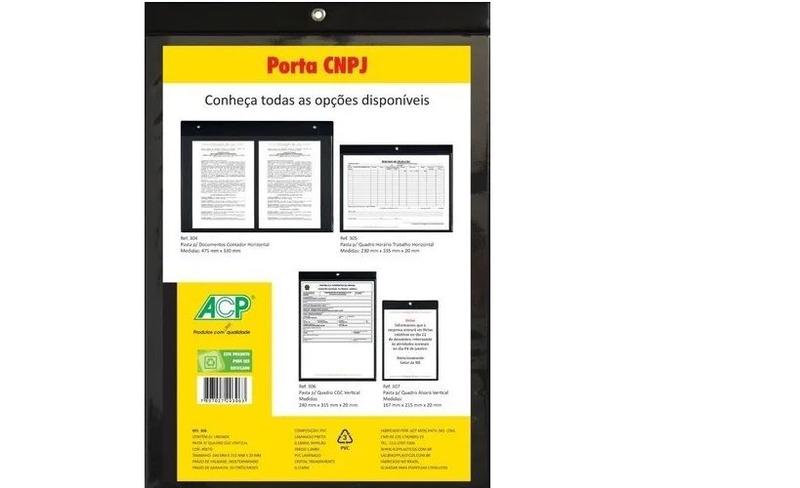 Imagem de Kit 5 Porta Cnpj Vertical Acp 240mm X 315mm