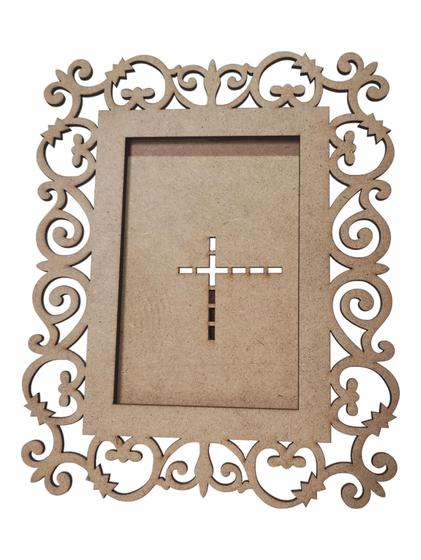 Imagem de Kit 5 Porta Retrato MDF Cru Foto 10x15 Vintage Baroque