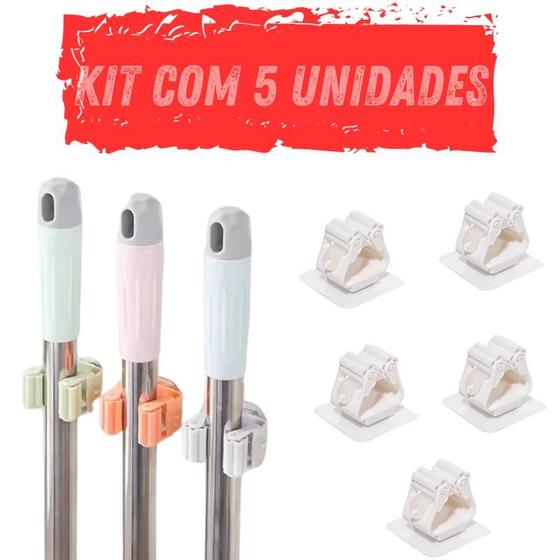 Imagem de Kit 5 Porta Vassoura MOP Utensílios Multiuso