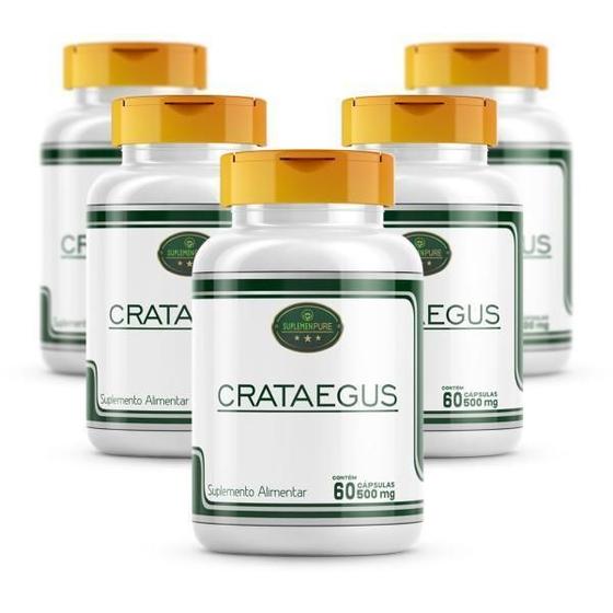 Imagem de Kit 5 Potes Crataegus Oxyacantha - Cáps 500Mg 100% Natural