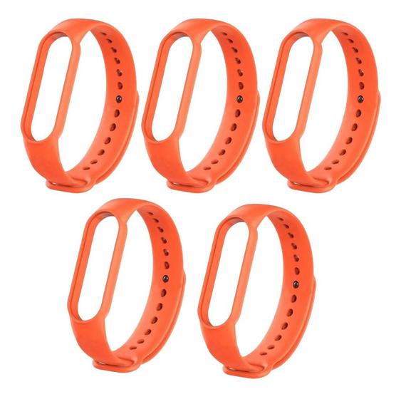 Imagem de Kit 5 Pulseiras Compativel MB5/MB6 Várias Cores Silicone Super Resistente M5 Premium