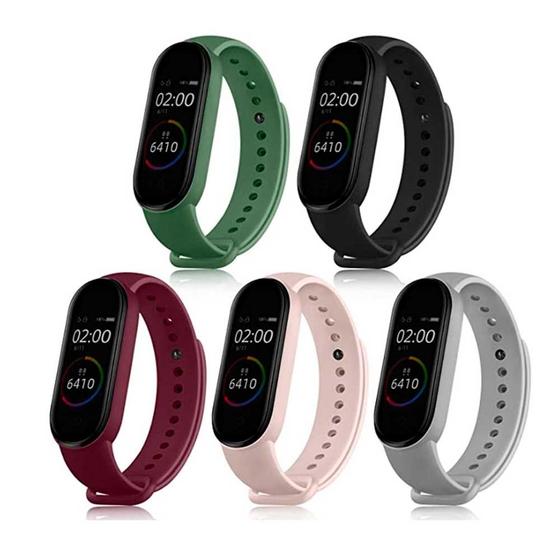 Imagem de Kit 5 Pulseiras Extra Silicone Sport Compatível com Mi Band 7