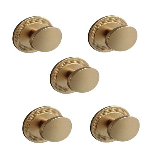 Imagem de Kit 5 puxador beetle com base granada zen dourado (fosco)