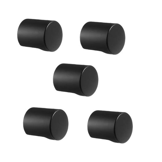 Kit 5 puxador radio mini zen preto zp4308.24 ponto 16x18mm