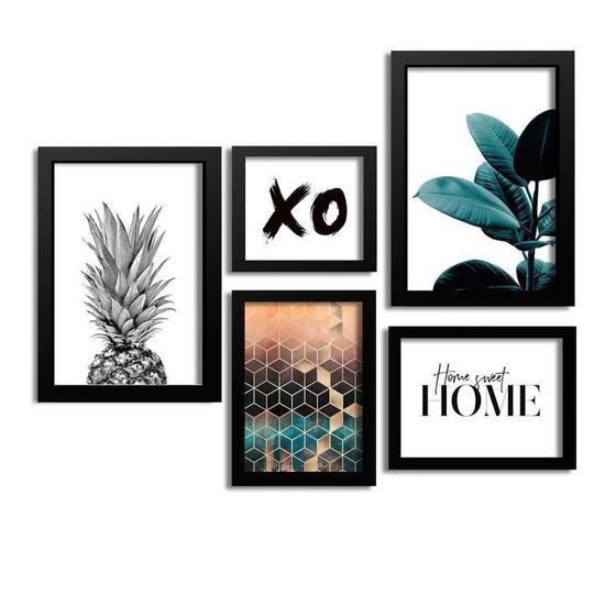 Imagem de Kit 5 Quadros Decorativos Abacaxi Plants