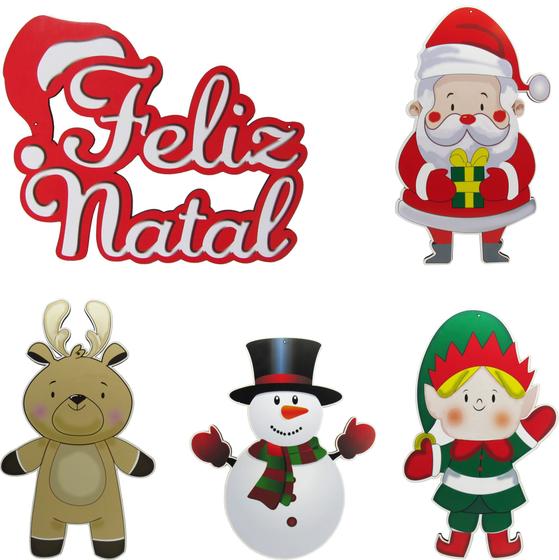 Imagem de kit 5 Quadros  Decorativos  Natal   Mdf