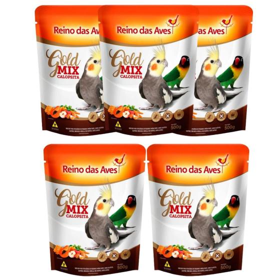 Imagem de Kit 5 Ração Calopsita Gold Mix de Sementes - Reino das Aves