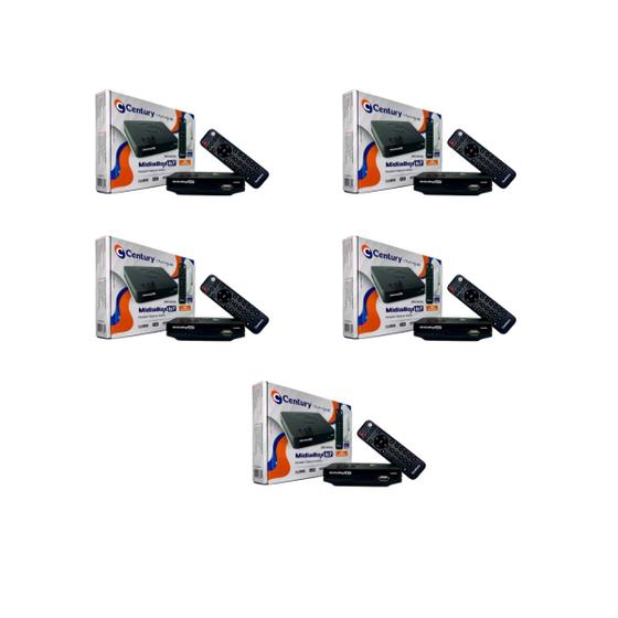 Imagem de Kit 5 receptores digital de tv century sat hd - midiabox b7