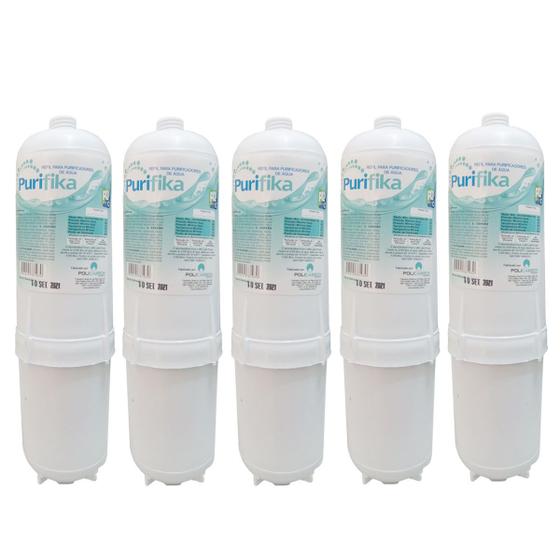 Imagem de Kit 5 Refil Filtro Agua Purifika Compatível Purificador Soft Everest Lacrado